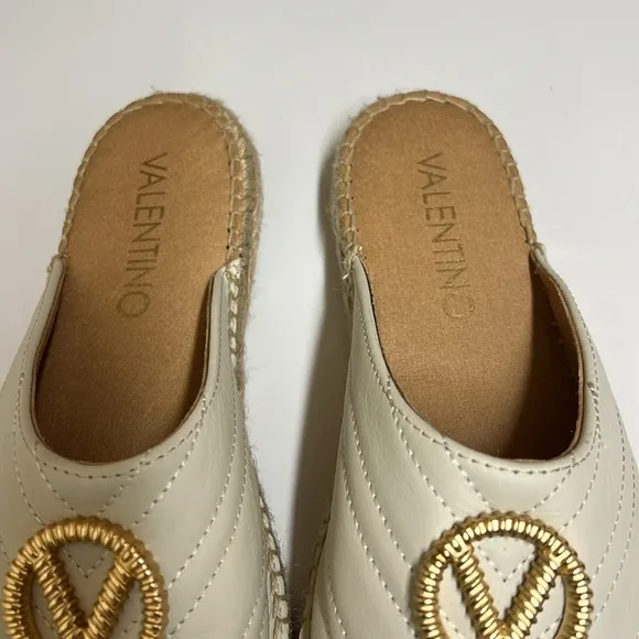 Valentino White Espadrille Mules Size 37 EU