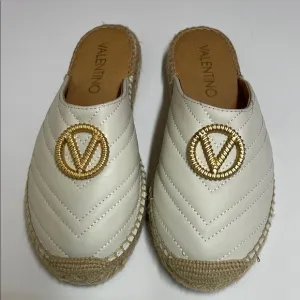 Valentino White Espadrille Mules Size 37 EU
