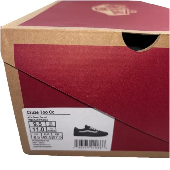 Vans Cruze Too CC ComfyCush Shoes - NIB - 90s Deep Forest Green - Sz M9.5