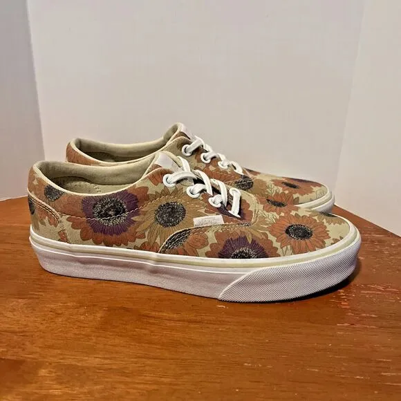 Vans Doheny Women's 6 Sneakers Suede Floral Sunflower Earth Tones Shoes Lace Up