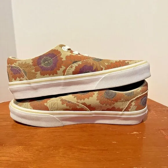 Vans Doheny Women's 6 Sneakers Suede Floral Sunflower Earth Tones Shoes Lace Up