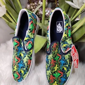 Vans Old Skool Shoes Glow Sharks Dress Junior size6.5