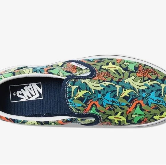 Vans Old Skool Shoes Glow Sharks Dress Junior size6.5