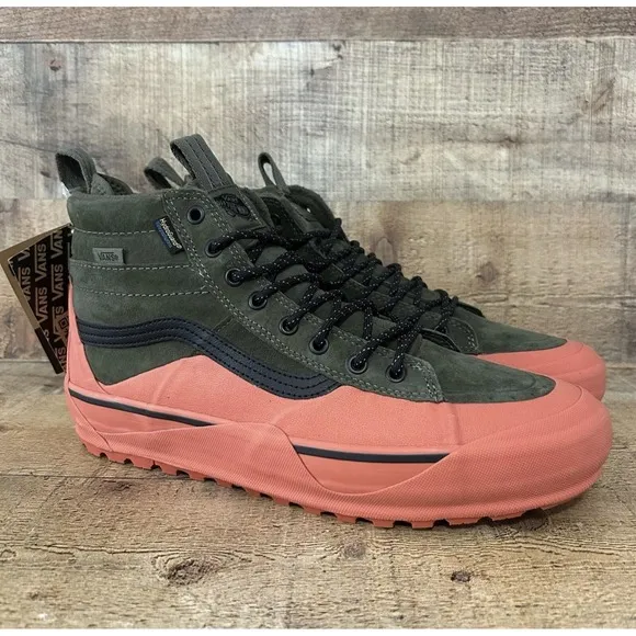 Vans Sk8-Hi Dip MTE-2 Mens Size 10 Shoes Olive/Orange Insulated Hiking NEW