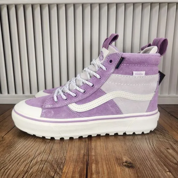VANS Sk8-Hi MTE-2 Womens Sz 9 Purple White Cold Weather Insulated Sneakers Shoes