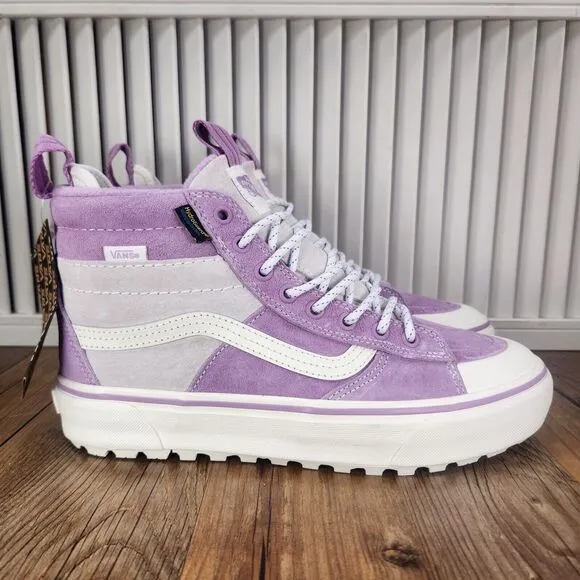 VANS Sk8-Hi MTE-2 Womens Sz 9 Purple White Cold Weather Insulated Sneakers Shoes