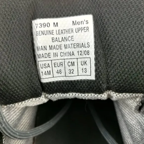 Vasque Gore-Tex Leather Hiking Boots Mens US 14M Gray Vibram Outdoor Trail Shoes