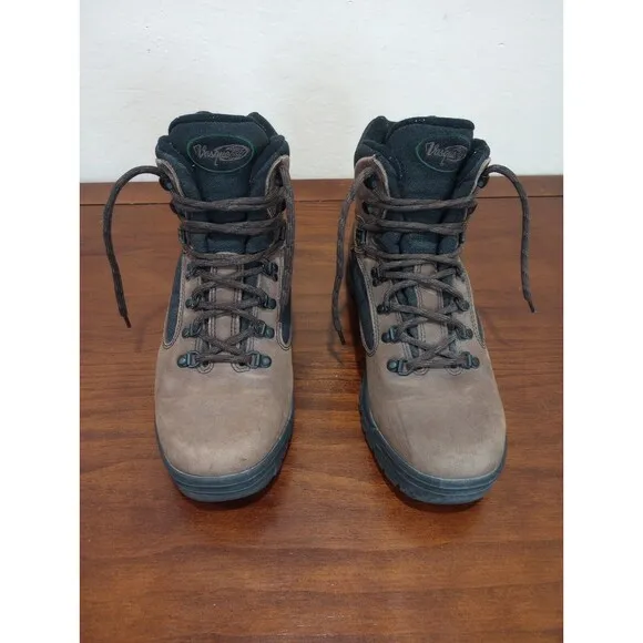 Vasque Hiking Boots Skywalk Tri-Lug Ankle Leather Black Brown Men’s 9 1/2 M