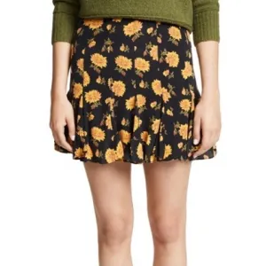 Veronica Beard Weller Skirt Size 6 | Black Multi Yellow Floral | Like New