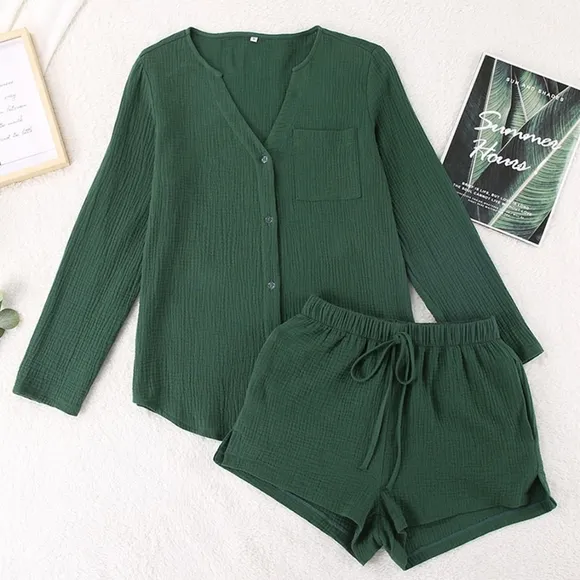 Versatile Notched Top and Shorts Set