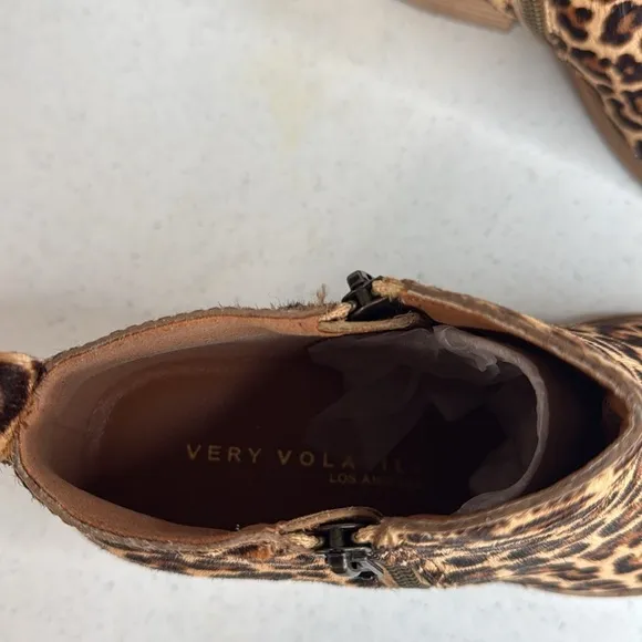 VERY VOLATILE Gracemont Casual Boots Ankle Low Heel- Brown, Tan Leopard, 8