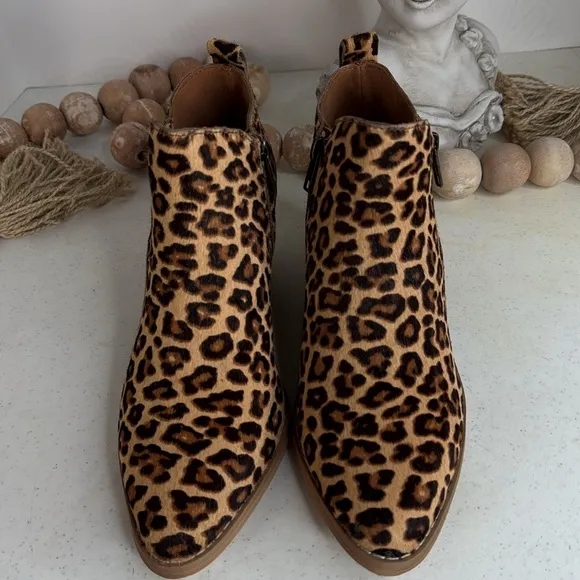 VERY VOLATILE Gracemont Casual Boots Ankle Low Heel- Brown, Tan Leopard, 8