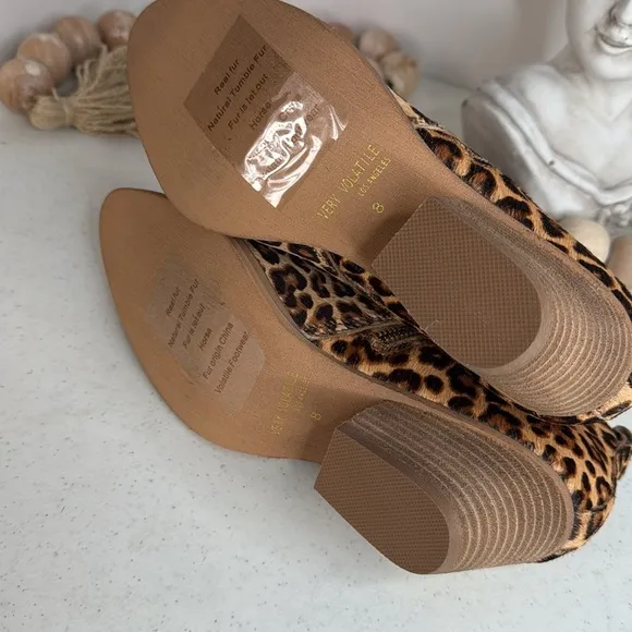 VERY VOLATILE Gracemont Casual Boots Ankle Low Heel- Brown, Tan Leopard, 8
