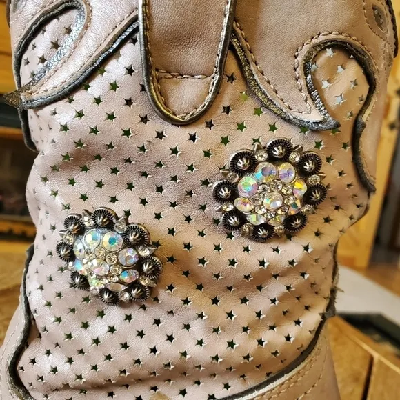Very Volatile Leather Western Cowgirl Boot - Custom Side Bling