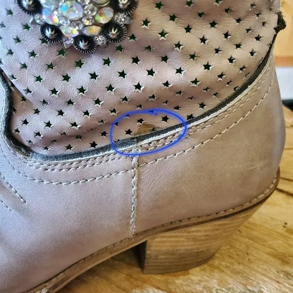 Very Volatile Leather Western Cowgirl Boot - Custom Side Bling