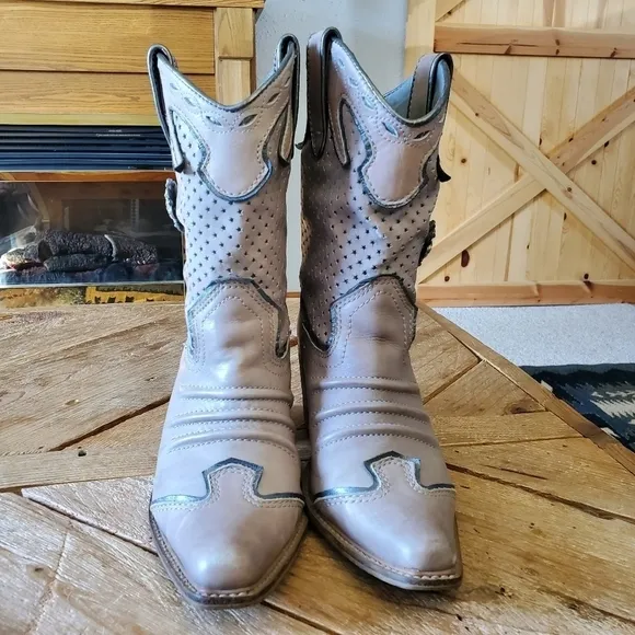 Very Volatile Leather Western Cowgirl Boot - Custom Side Bling