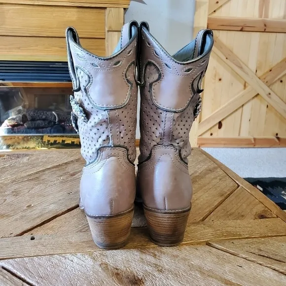 Very Volatile Leather Western Cowgirl Boot - Custom Side Bling