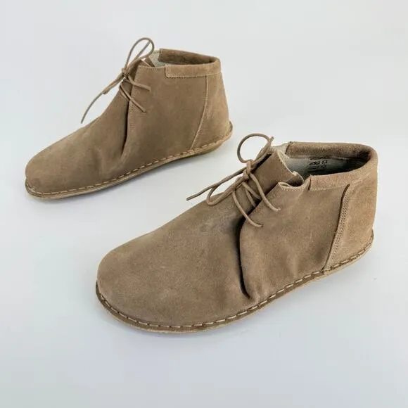 VIBAe Jtree Unisex W11 M8 Suede Desert Boots Sand Lace Up Round Toe Minimalist