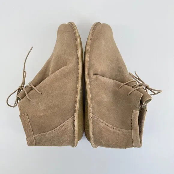 VIBAe Jtree Unisex W11 M8 Suede Desert Boots Sand Lace Up Round Toe Minimalist