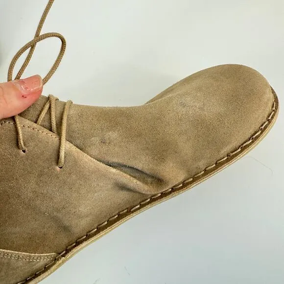 VIBAe Jtree Unisex W11 M8 Suede Desert Boots Sand Lace Up Round Toe Minimalist