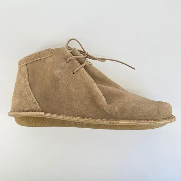 VIBAe Jtree Unisex W11 M8 Suede Desert Boots Sand Lace Up Round Toe Minimalist