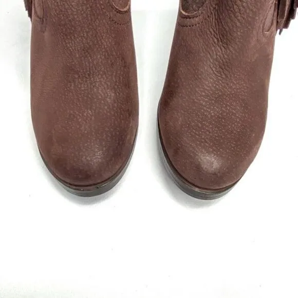 VINCE CAMUTO Brown Fringe Ankle Boots/Booties 8.5