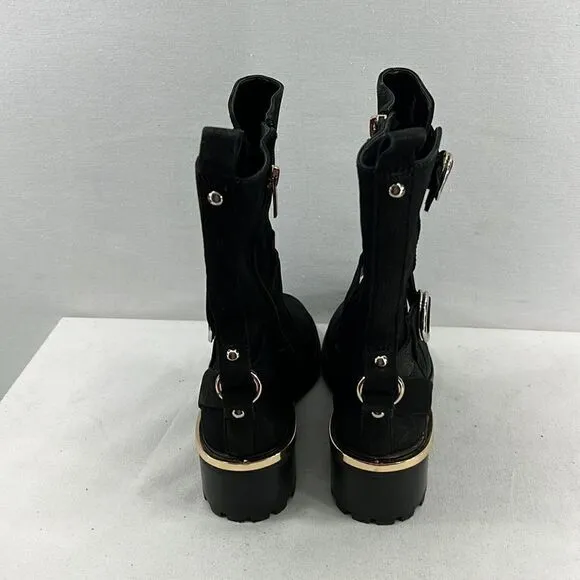 VInce Camuto Kerivini Boots - Black Silk Coat- Size 6 M- NIB