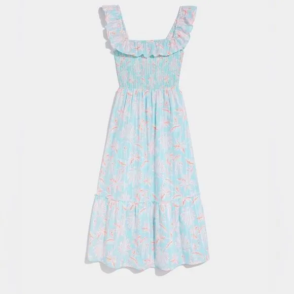 Vineyard Vines Cay Floral Smocked Midi Dress Large