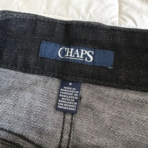 Vintage 1990s Dark Blue Stretch Denim Skirt Size 8