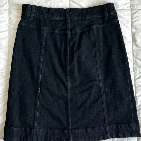 Vintage 1990s Dark Blue Stretch Denim Skirt Size 8
