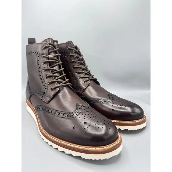 Vintage Foundry Co Men's Leather Parker Casual Boots, Brown, Size 11