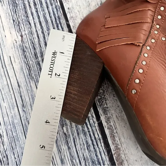 Vintage Nicole Genuine Leather Fringe Tall Heeled Boots​
