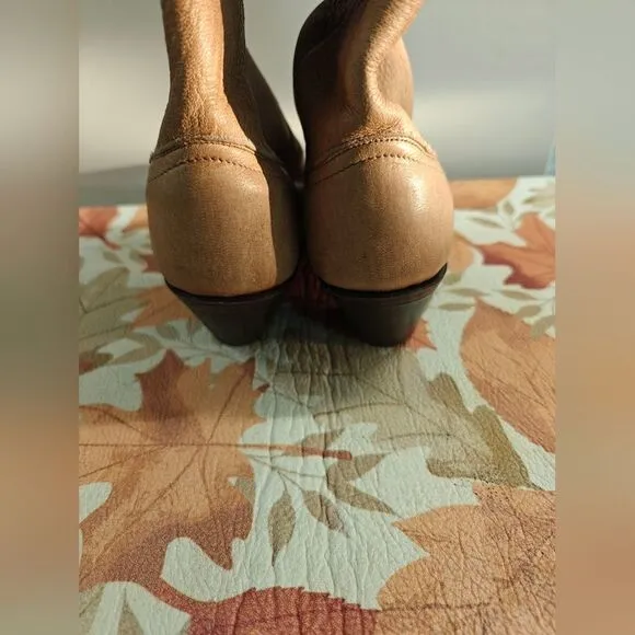 Vintage Dan Post Cowboy Boots Brown Soft Suede Women's Size 7