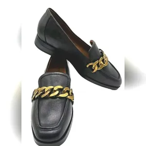 Vionic Career Casual Black Loafers Leather Slip-On Arch Support Comfortable