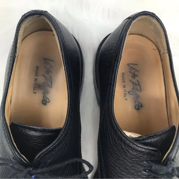 Vito Rufolo Black Soft Italian Leather Lace Up Dress Shoes