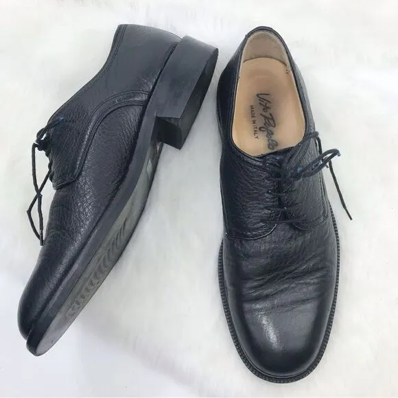 Vito Rufolo Black Soft Italian Leather Lace Up Dress Shoes
