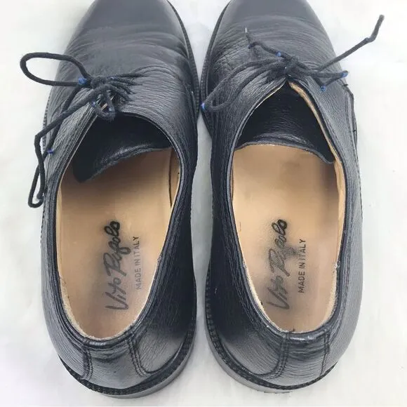 Vito Rufolo Black Soft Italian Leather Lace Up Dress Shoes
