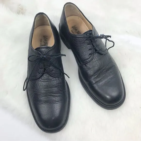 Vito Rufolo Black Soft Italian Leather Lace Up Dress Shoes