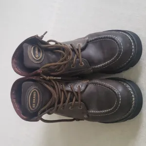 Vtg 90s Y2K American Eagle AE Footwear Mens 9 Leather Chunky Lug Sole Boots Work