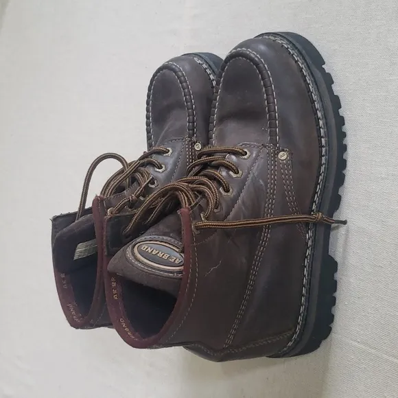 Vtg 90s Y2K American Eagle AE Footwear Mens 9 Leather Chunky Lug Sole Boots Work
