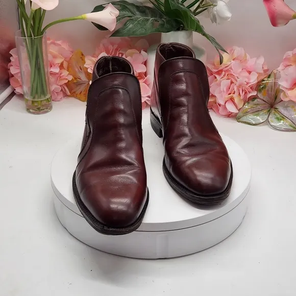 Vtg Easy Flex USA Brown Leather Dress Casual Beatle Ankle Boots Mens Sz 9D
