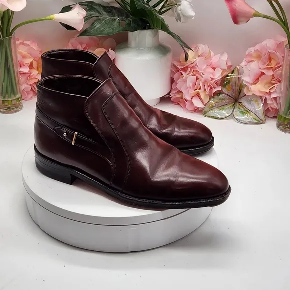 Vtg Easy Flex USA Brown Leather Dress Casual Beatle Ankle Boots Mens Sz 9D