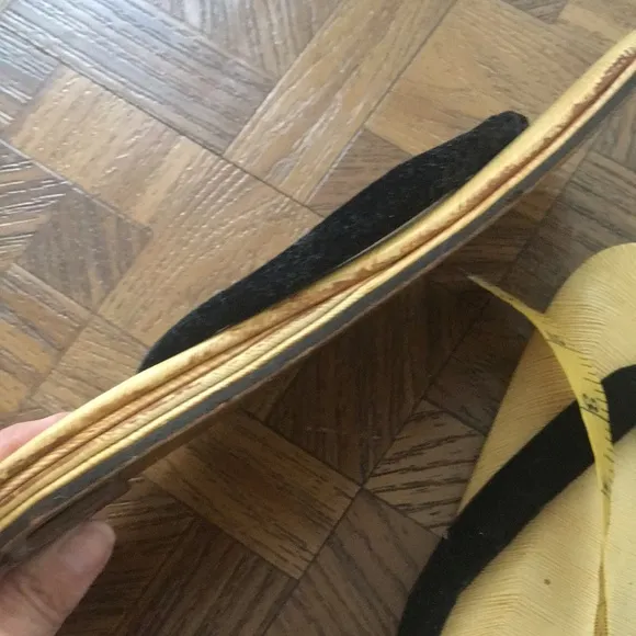 VTG Japanese Tatami KIMONO Sandals Setta Zori Black Velvet Flip Flops