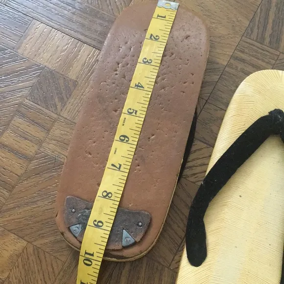 VTG Japanese Tatami KIMONO Sandals Setta Zori Black Velvet Flip Flops