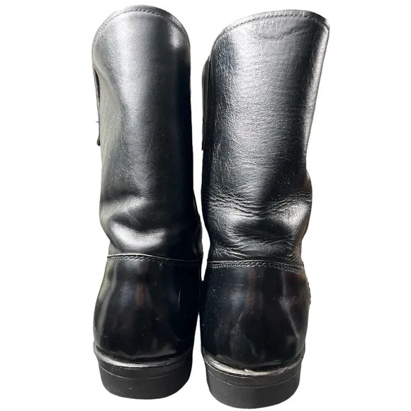 VTG Sonora By Double HH West Black Leather Men Boots Size 8.5 D Oil Resistant‎