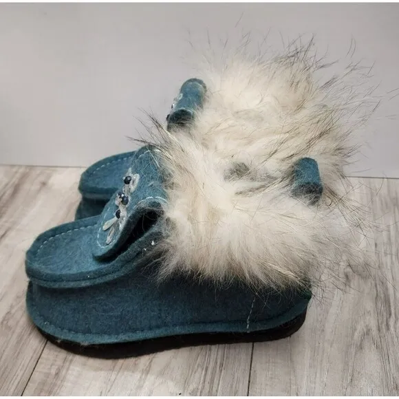 Warm Winter Fur Top Unique Hand Made Boots Woman's Size 8-9
