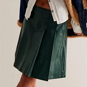 We the Free Vegan Pleated Mini Skirt Topiary 0