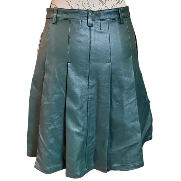 We the Free Vegan Pleated Mini Skirt Topiary 0
