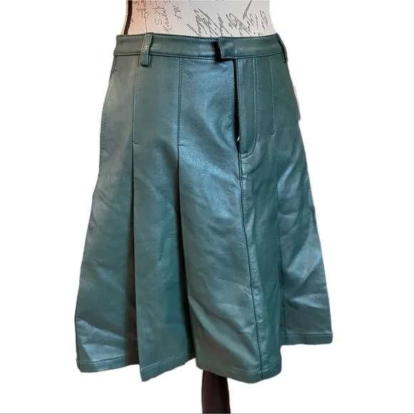 We the Free Vegan Pleated Mini Skirt Topiary 0