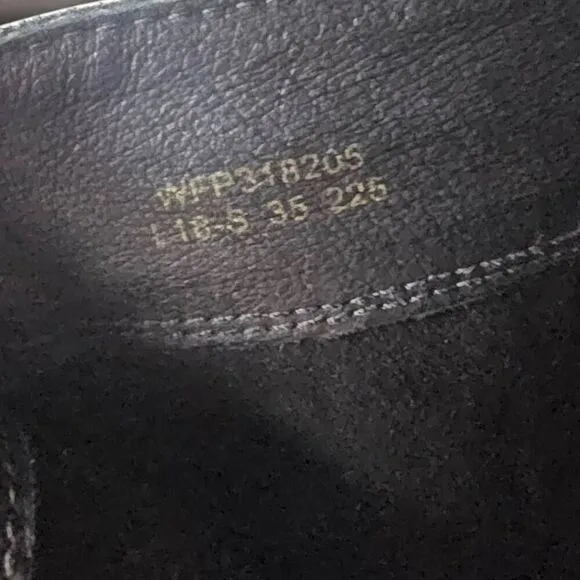 WHAT FOR Black Boots with Gold Buckle Size 5